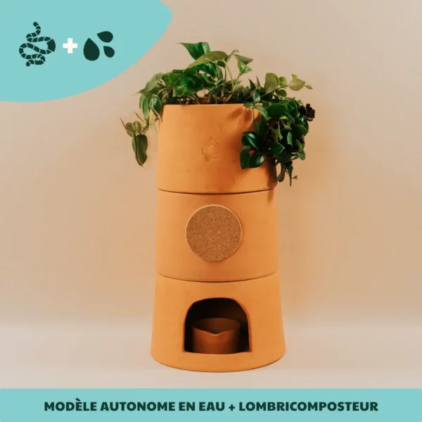 Pot de fleur composteur autonome en eau - Archive