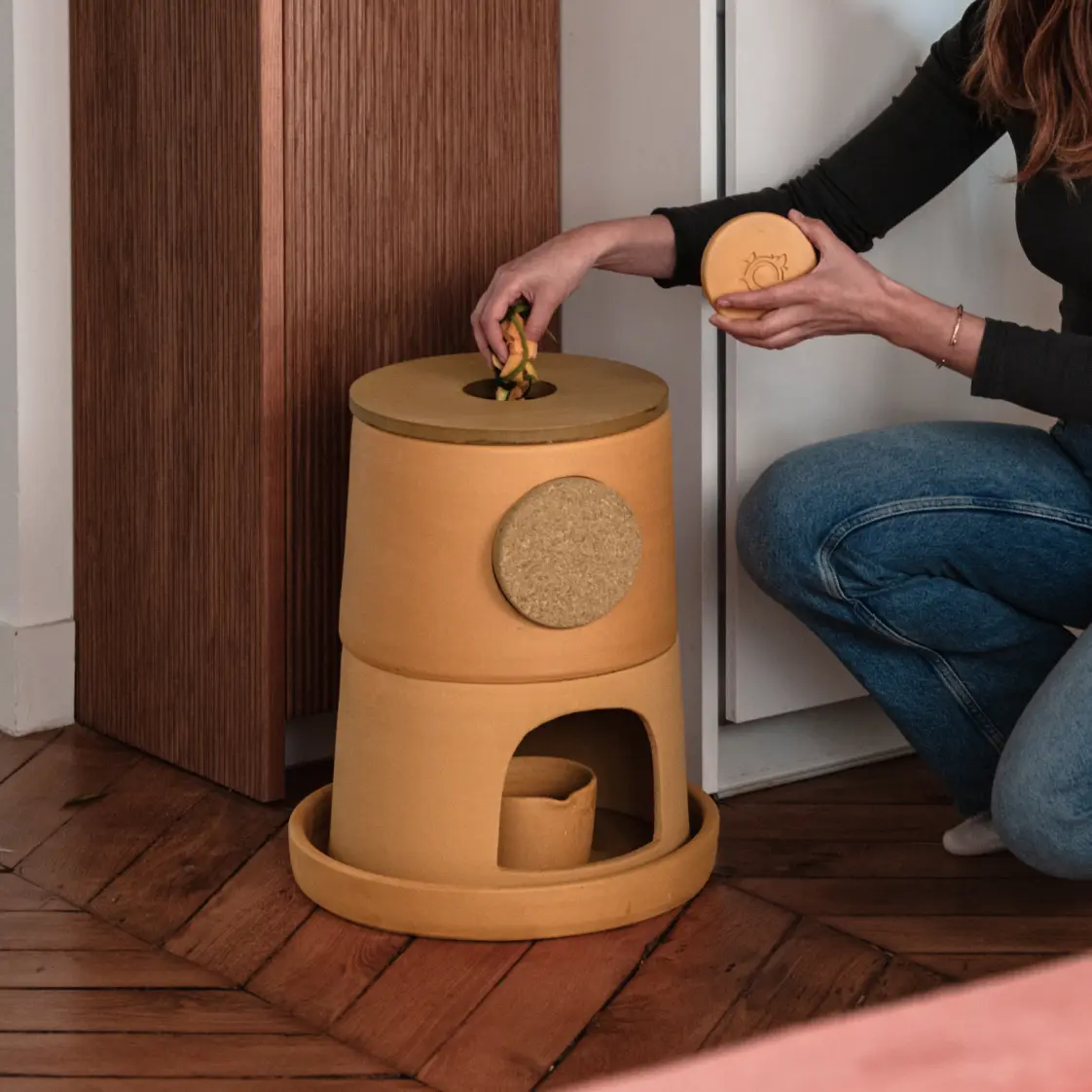 Composteur de cuisine intérieur en terre cuite ceercle mini lombricomposteur4