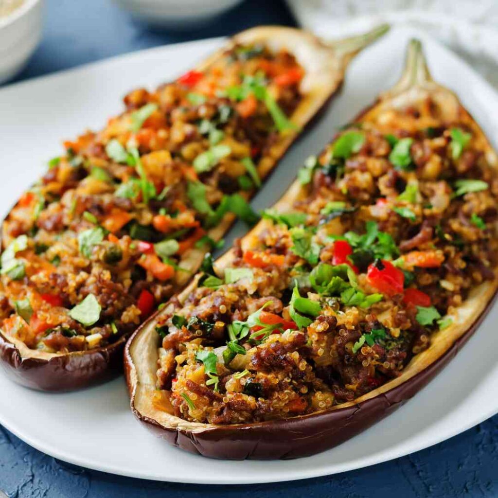 Recette d'aubergines farcies au quinoa
