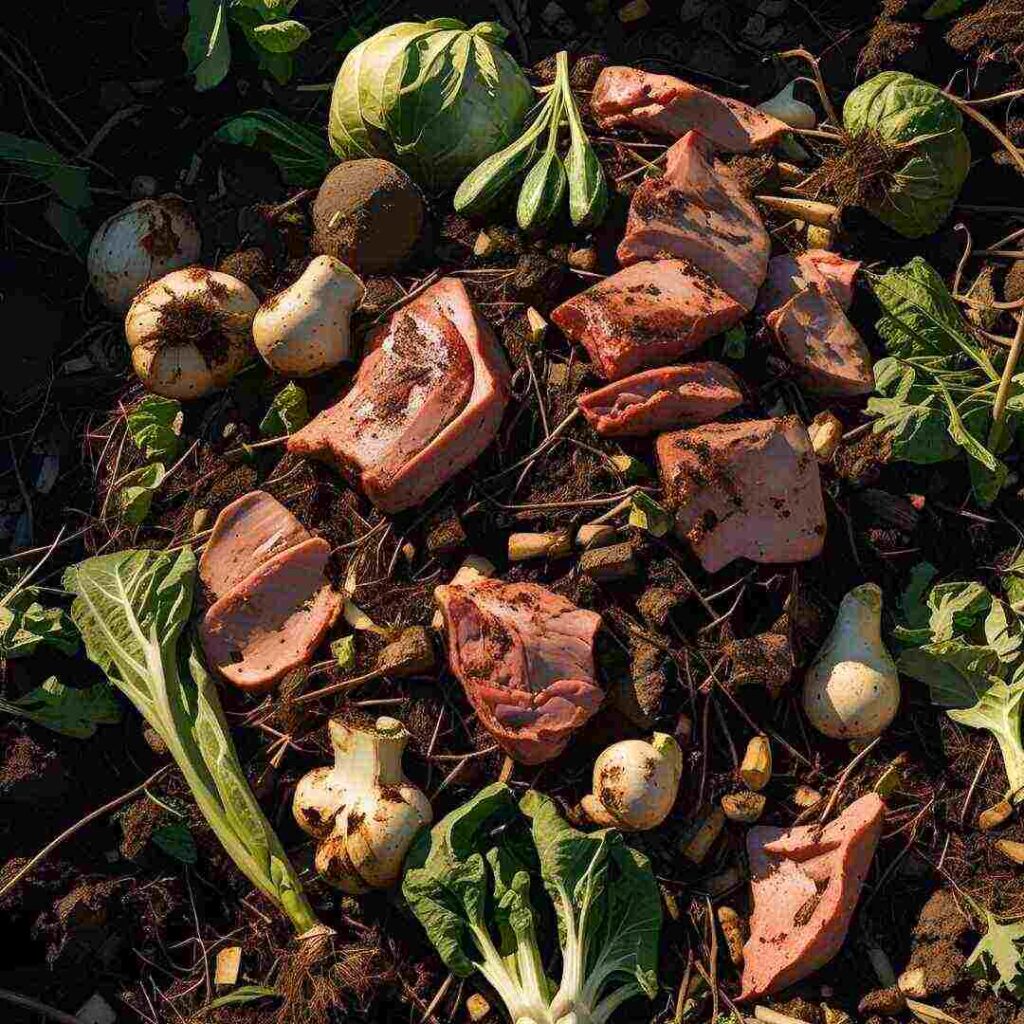 Viande au compost