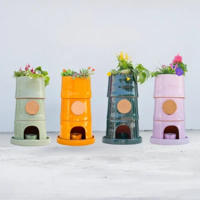 Pot de fleurs composteur émaillé